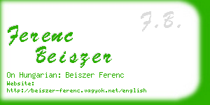 ferenc beiszer business card